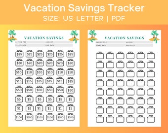 Seguimiento de ahorros de vacaciones, Seguimiento de viajes, Desafío de ahorros de vacaciones, Seguimiento de ahorros