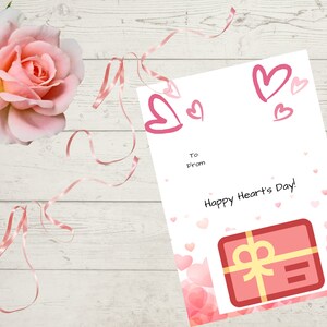 Printable Happy Hearts Gift Card Holder, Valentine&#39;s Day Gift Card Holder, Instant Download