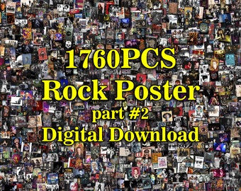 1760PCS Rock Poster #2, Rock Music Poster,Band Posters Vintage,Classic Rock Posters,Wall Collage Kit,Vintage Rock Poster,Custom Wall Collage