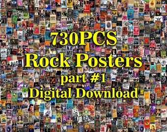 730PCS carteles de rock clásico #1, cartel de concierto de rock, cartel de banda retro, carteles de grupo vintage, carteles de concierto retro, cartel de concierto vintage