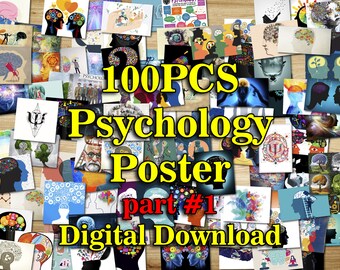 100PCS Psychology Poster, Psychologie Poster, Psychology Gifts, Psychology Wall Art, Psychologist Gift, Psychology Posters, Psychologist Art
