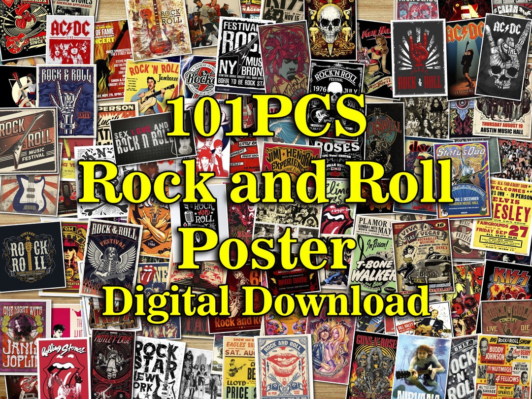101PCS Rock and Roll Posters, Rock and Roll Music Posters, Rock and Roll  Band Poster, Rock and Roll Vintage Poster, Rock&roll Concert Poster -   Ireland