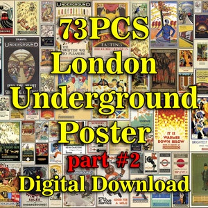 73PCS London Underground Art, London Underground Poster, London Underground Print, London Underground Sign, London Underground