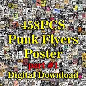 458PCS 80s Punk Flyers, 80s Poster, Vintage Band Poster, Band Poster, Rock Poster, Band Poster Set,Concert Poster Vintage,Retro Music Poster
