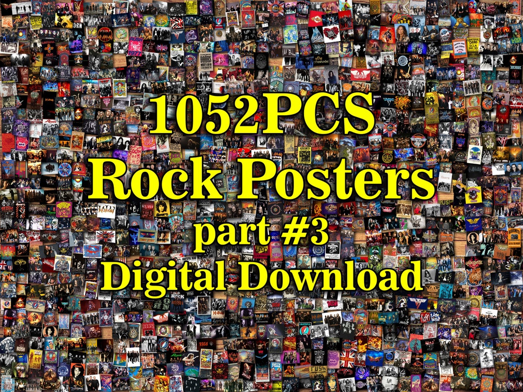 1052PCS Rock Poster 3, Vintage Rock Poster,classic Rock Posters,wall