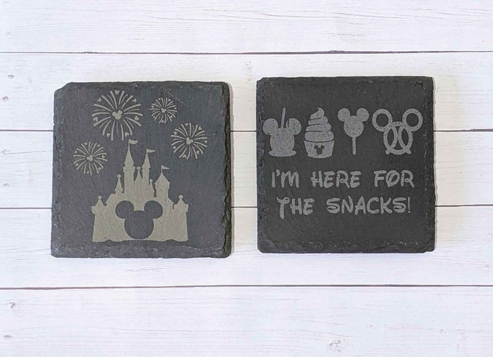 Disney Engraved Slate Coaster Set Set of 4 Pick and Choose Etsy