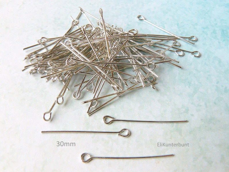 100x Kettelstifte 30mm/40mm platinfarben s-11 / s-12 ... Auswahl Bild 2