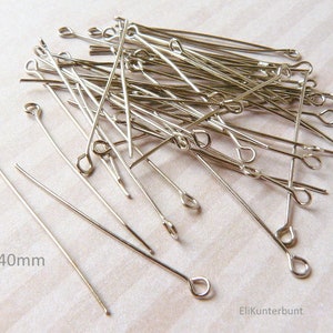 100x Kettelstifte 30mm/40mm platinfarben s-11 / s-12 ... Auswahl Bild 1