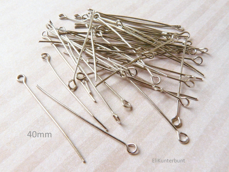 100x Kettelstifte 30mm/40mm platinfarben s-11 / s-12 ... Auswahl Bild 1