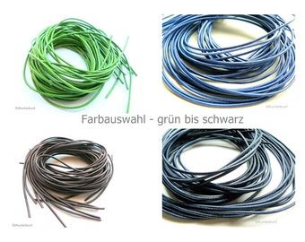 Lederband / Lederschnur 2mm - 1m-Stück - grün bis braun - #1550 - Farbwahl