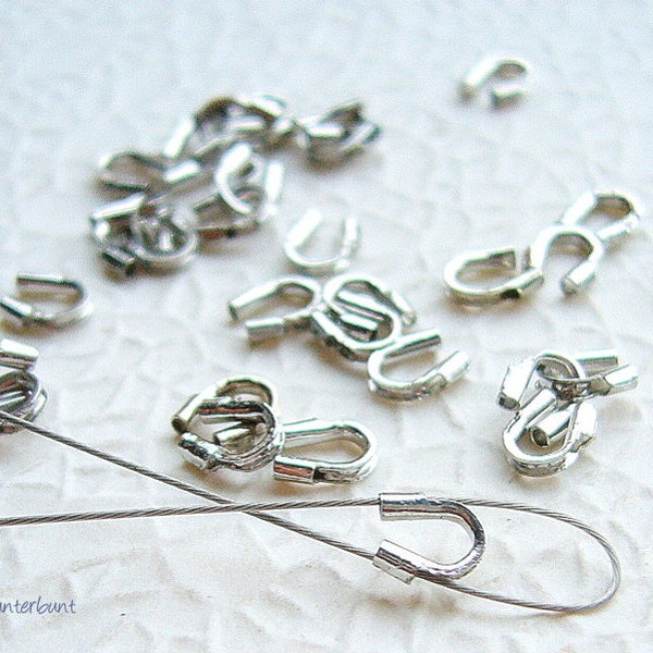 100x Drahtschutzbügel, Wire Guardian 5x4mm silberfarben - s-85