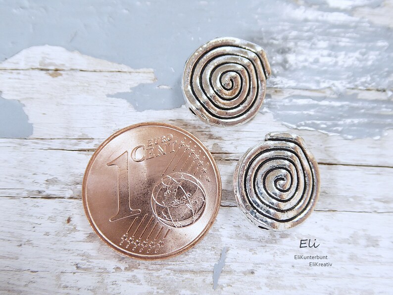 20/50x Metallperle SPIRALE flache Perle 12x11mm 1074 Bild 5