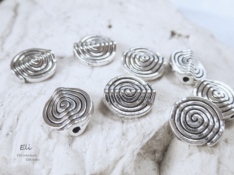 20/50x Metallperle SPIRALE flache Perle 12x11mm 1074 Bild 4