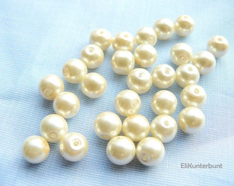 60St. Glaswachsperlen 8mm CREME - #1462