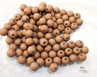 100x Acrylperlen matt BRAUN / toasted nut brown - Ø6mm - #1487