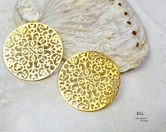 4x Bohemian BOHO Anhänger - 23mm - gold - #1300 M