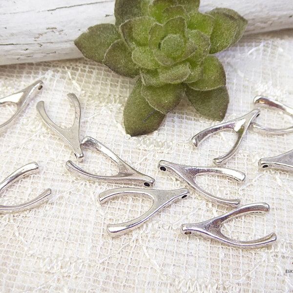 50x Anhänger WÜNSCHELRUTE Wishbone - 20x10mm - #1088