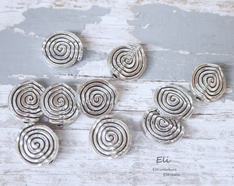 20/50x Metallperle SPIRALE - flache Perle - 12x11mm - #1074