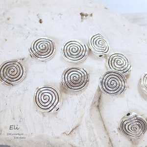 20/50x Metallperle SPIRALE flache Perle 12x11mm 1074 Bild 3