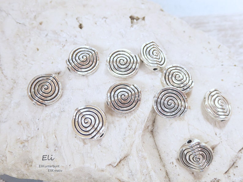 20/50x Metallperle SPIRALE flache Perle 12x11mm 1074 Bild 3