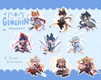 GENSHIN MEWPACT 3" Stickers