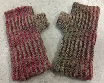 brown wristwarmers with halfthumb size  S - M