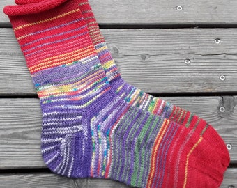 The cool, colorful socks made from leftover wool, size 38, handmade