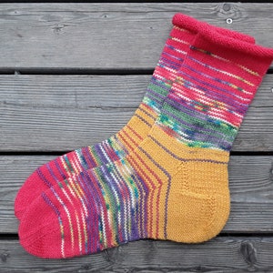 The cool, colorful - socks made of leftover wool Size 38 - 39, handmade