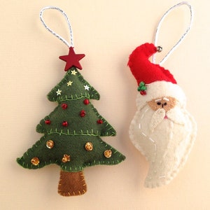 Classic Christmas Tree and Santa Ornaments -Peach Petits Kit