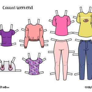 Printable Paper Dolls, PNG & PDF files for Download, Kids Craft, Scrapbooking