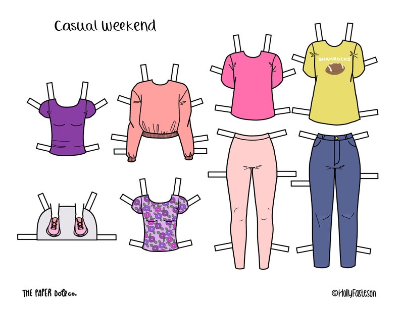 Printable Paper Dolls, PNG &amp; PDF Files for Download, Kids Craft ...