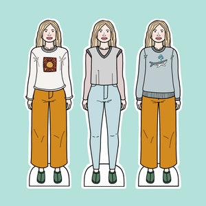 Printable Paper Dolls, PNG & PDF files for Download, Kids Craft, Scrapbooking