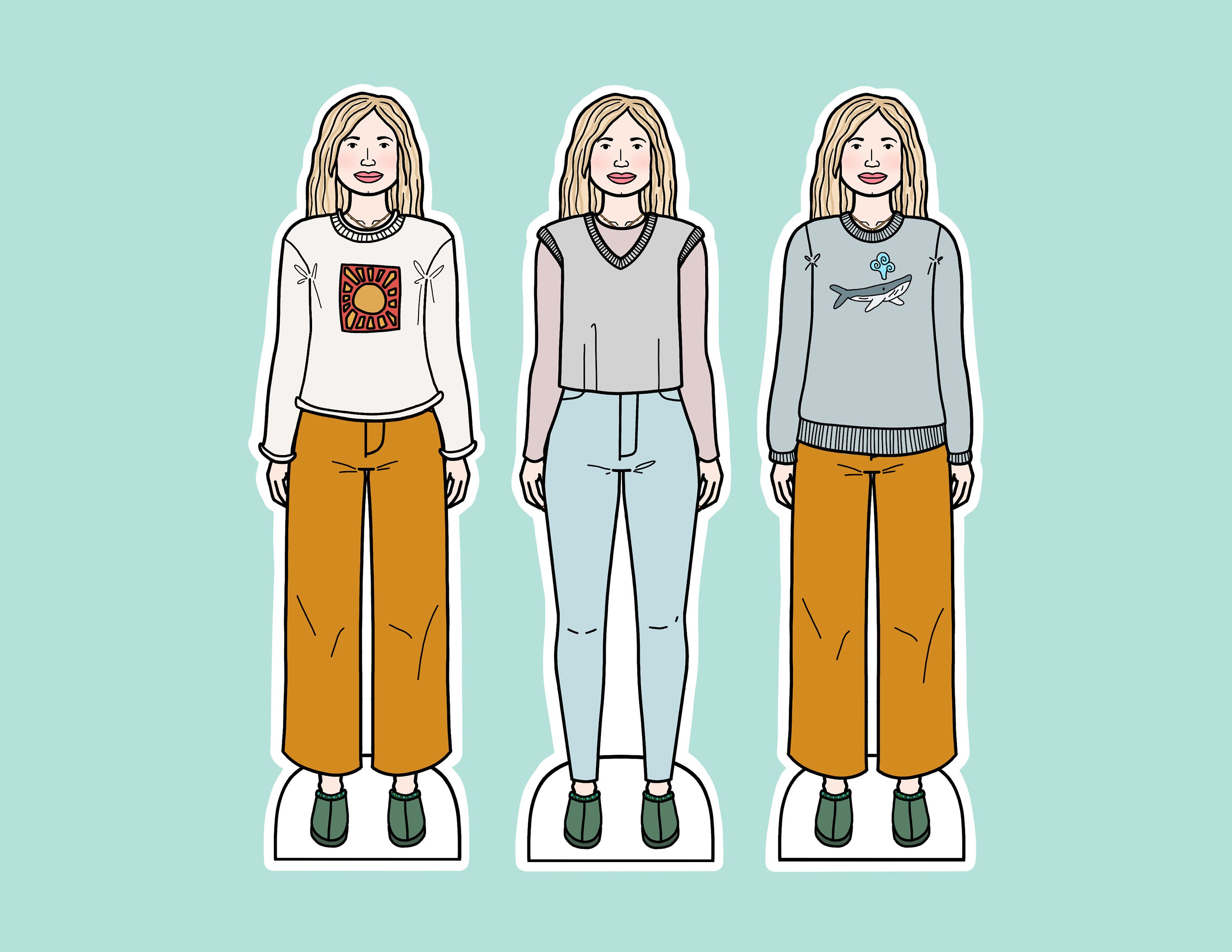 Printable Paper Dolls, PNG &amp; PDF Files for Download, Kids Craft ...