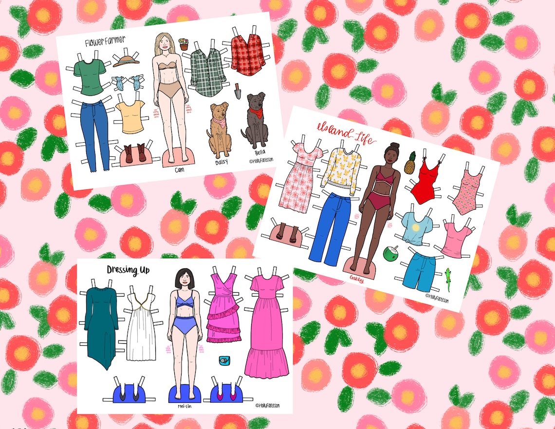 Printable Paper Dolls, PNG &amp; PDF Files for Download, Kids Craft - Etsy