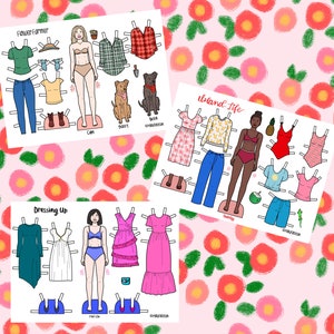 Printable Paper Dolls, PNG & PDF files for Download, Kids Craft