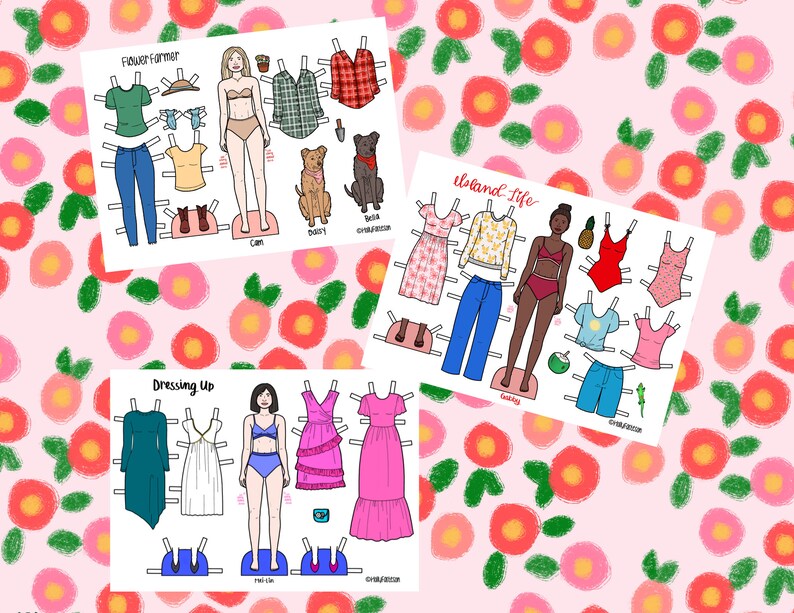 Printable Paper Dolls, PNG &amp; PDF Files for Download, Kids Craft - Etsy