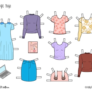 Printable Paper Dolls, PNG & PDF files for Download, Kids Craft