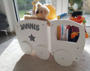 Wooden toy box/bookcase with name