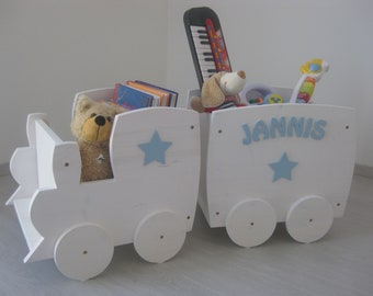 Wooden toy box/bookcase with name