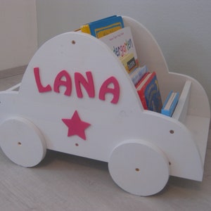 Spielzeugkiste/Bücherregal aus Holz mit Name