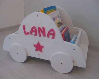 Wooden toy box/bookcase with name