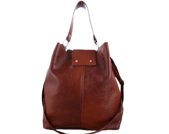 Bolso TOTE Hobo de cuero, bolso de cuero marrón, bolso de cuero marrón, bolso bandolera, bolso de hombro, bolso de cuero, bolsa hobo, bolso de bebé,