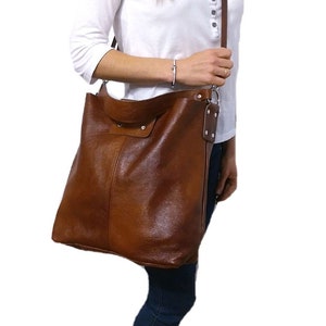Leather Hobo Bag, brown Leather Handbag, cognac LEATHER TOTE bag, Crossbody Bag, Shoulder Bag, Leather Bag, large leather purse,