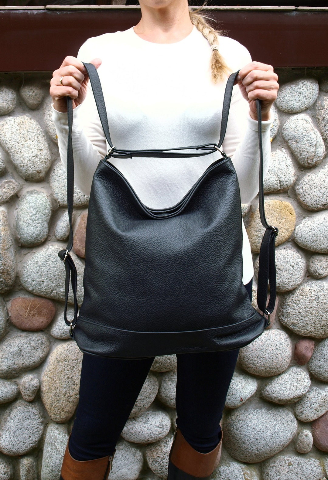 Ledger Hunt Black Convertible Handbag main image 1
