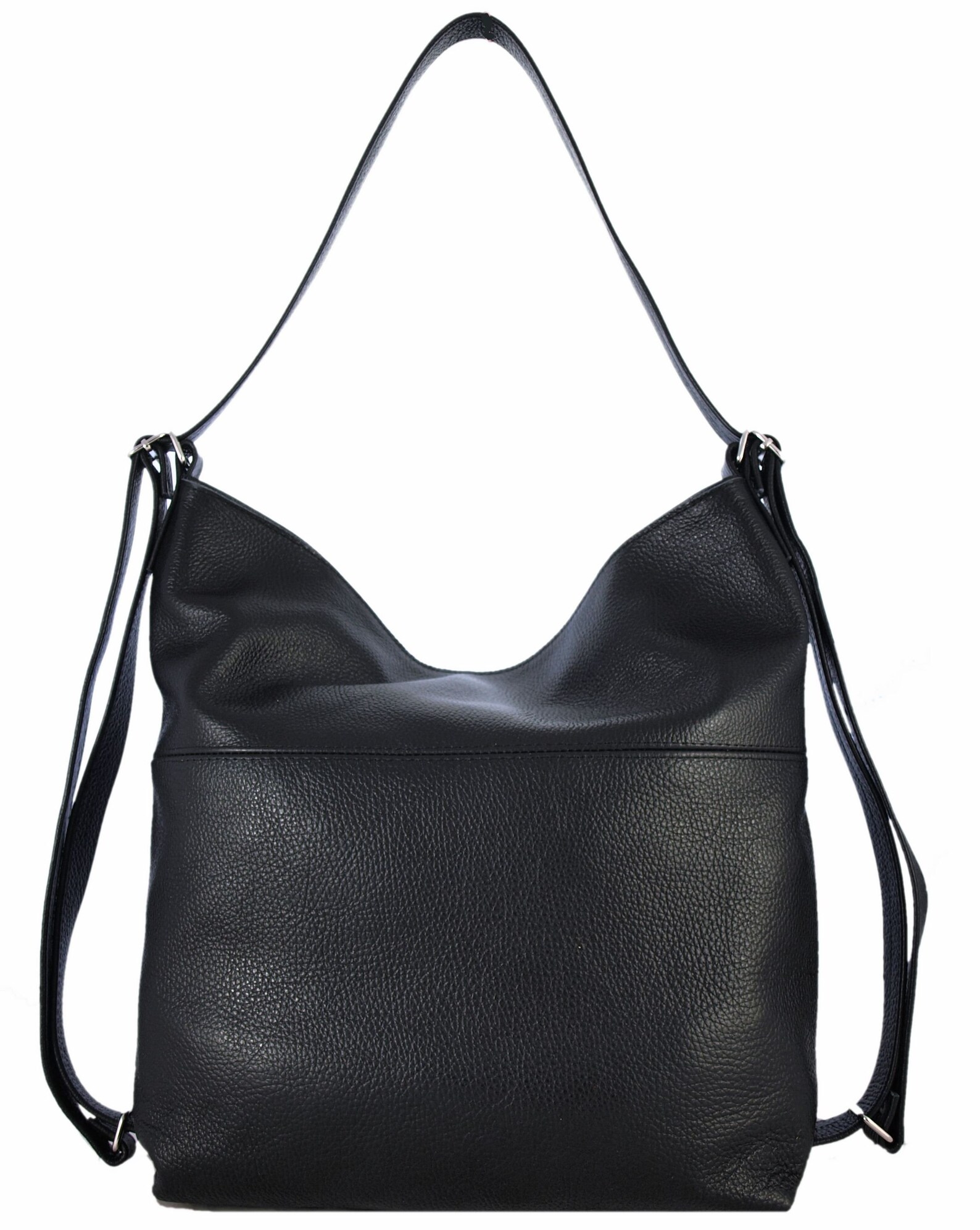 Black handbag made of genuine leather Soft Italian leather | Etsy