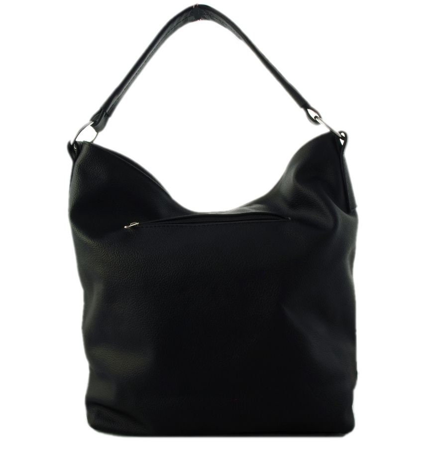 Black Leather Hobo Bag, Leather Tote Bag With Pockets, Black