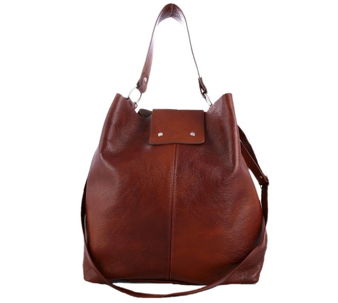 Leather Hobo Bag Brown Leather Crossbody Bagleather Hobo Etsy