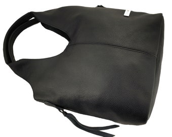 Grand sac à bandoulière noir, un sac simple 2 en 1, sac fourre-tout souple, sac à main en cuir, sacs fourre-tout pour femme, sac à main pour femme, sac en cuir souple