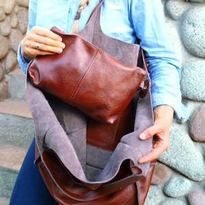 Bolso de fin de semana grande color coñac, bolso de mano holgado, bolso de mano color coñac para mujer, bolso de mano grande de cuero, bolso de hombro grande, bolso hobo, carteras de cuero,