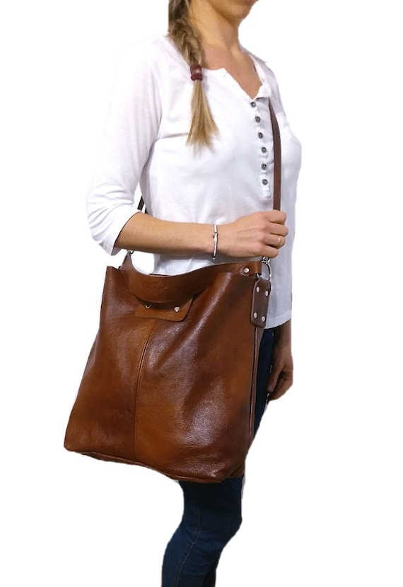 cognac leather purse